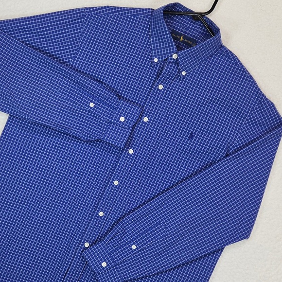 Ralph Lauren Other - Ralph Lauren Button Down Shirt Mens XL Blue Windowpane Check Long Sleeve Cotton